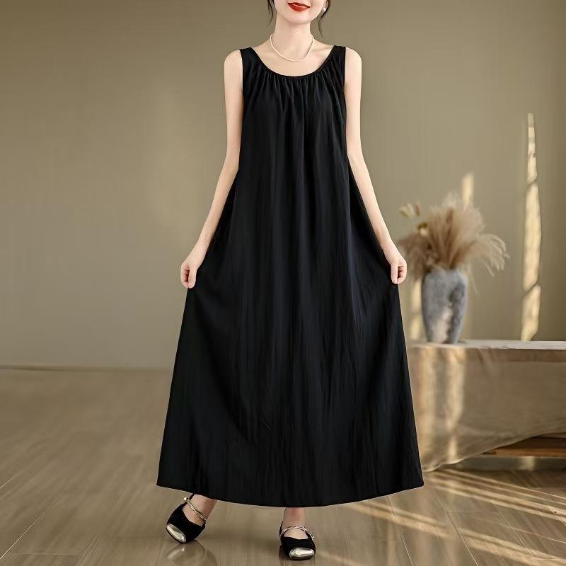 Cotton and Linen Vest Skirt Women s Literary Retro Dress Summer Loose Sleeveless Pleated Thin Long Skirt S чорний
Cotton and Linen Vest Skirt Women s Literary Retro Dress Summer Loose Sleeveless Pleated Thin Long Skirt S чорний