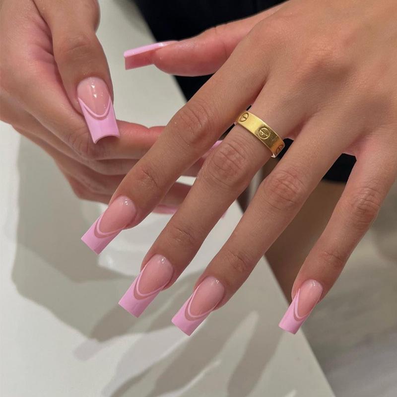 Popular Wearable Long Pink False Nail Art Patches - Sweet Style Gold Plating Sealed Glue Version
Popular Wearable Long Pink False Nail Art Patches - Sweet Style Gold Plating Sealed Glue Version