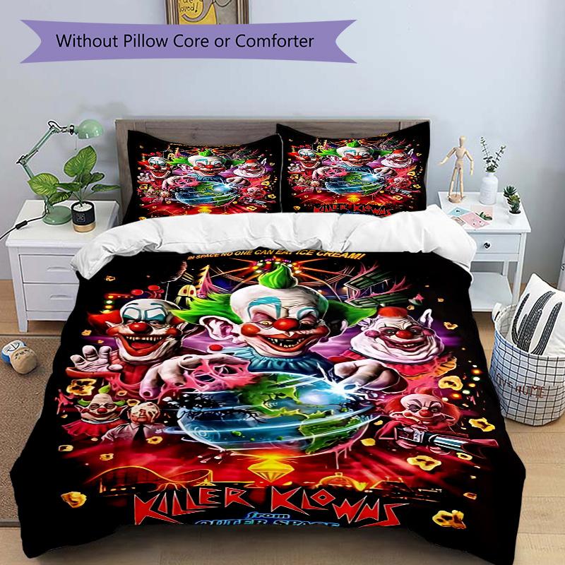 3pcs Killer Klowns from Outer Space - Anime Cartoon Design Comforter Set with One Quilt Cover and Two Pillowcases (No Core) - Festive Gift for Bedroom 135x200cm
3pcs Killer Klowns from Outer Space - Anime Cartoon Design Comforter Set with One Quilt Cover and Two Pillowcases (No Core) - Festive Gift for Bedroom 135x200cm