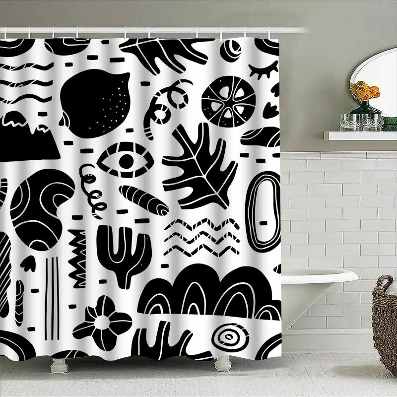 Modern Black White Shower Curtain Abstract Geometric Design for Bathroom Decor Polyester Fabric with Hook Set Custom Size Availa 90x180cm
Modern Black White Shower Curtain Abstract Geometric Design for Bathroom Decor Polyester Fabric with Hook Set Custom Size Availa 90x180cm