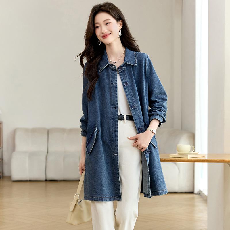 Женский джинсовый тренч средней длины - 2025 весна/осень, повседневный корейский стиль, приталенный, свободная рубашка-топ M джинсовый синий
Женский джинсовый тренч средней длины - 2025 весна/осень, повседневный корейский стиль, приталенный, свободная рубашка-топ M джинсовый синий