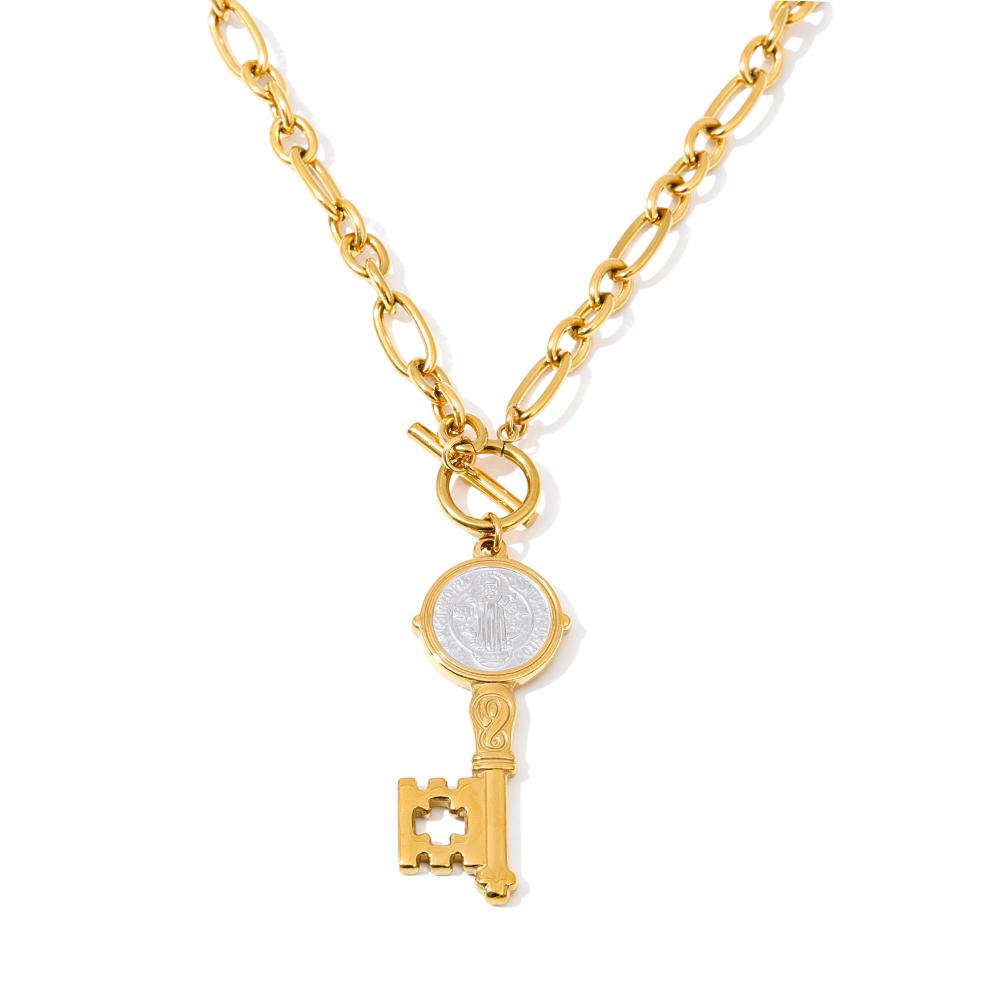 Yhpup Stylish Unique Stainless Steel Double-Sided Lock Pendant Necklace 18K PVD Plated Personalize Jewelry Accessories
Yhpup Stylish Unique Stainless Steel Double-Sided Lock Pendant Necklace 18K PVD Plated Personalize Jewelry Accessories