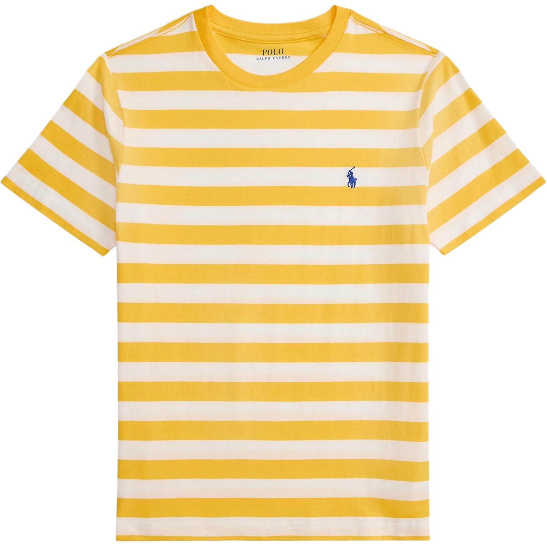 Polo Ralph Lauren Футболка с вышитым логотипом-лошадкой, в полоску, из хлопкового трикотажа, с круглым вырезом, с коротким рукавом, для детей, Топы, Цвет: Racing-Yellow White, 323A95726-002 XL
Polo Ralph Lauren Футболка с вышитым логотипом-лошадкой, в полоску, из хлопкового трикотажа, с круглым вырезом, с коротким рукавом, для детей, Топы, Цвет: Racing-Yellow White, 323A95726-002 XL