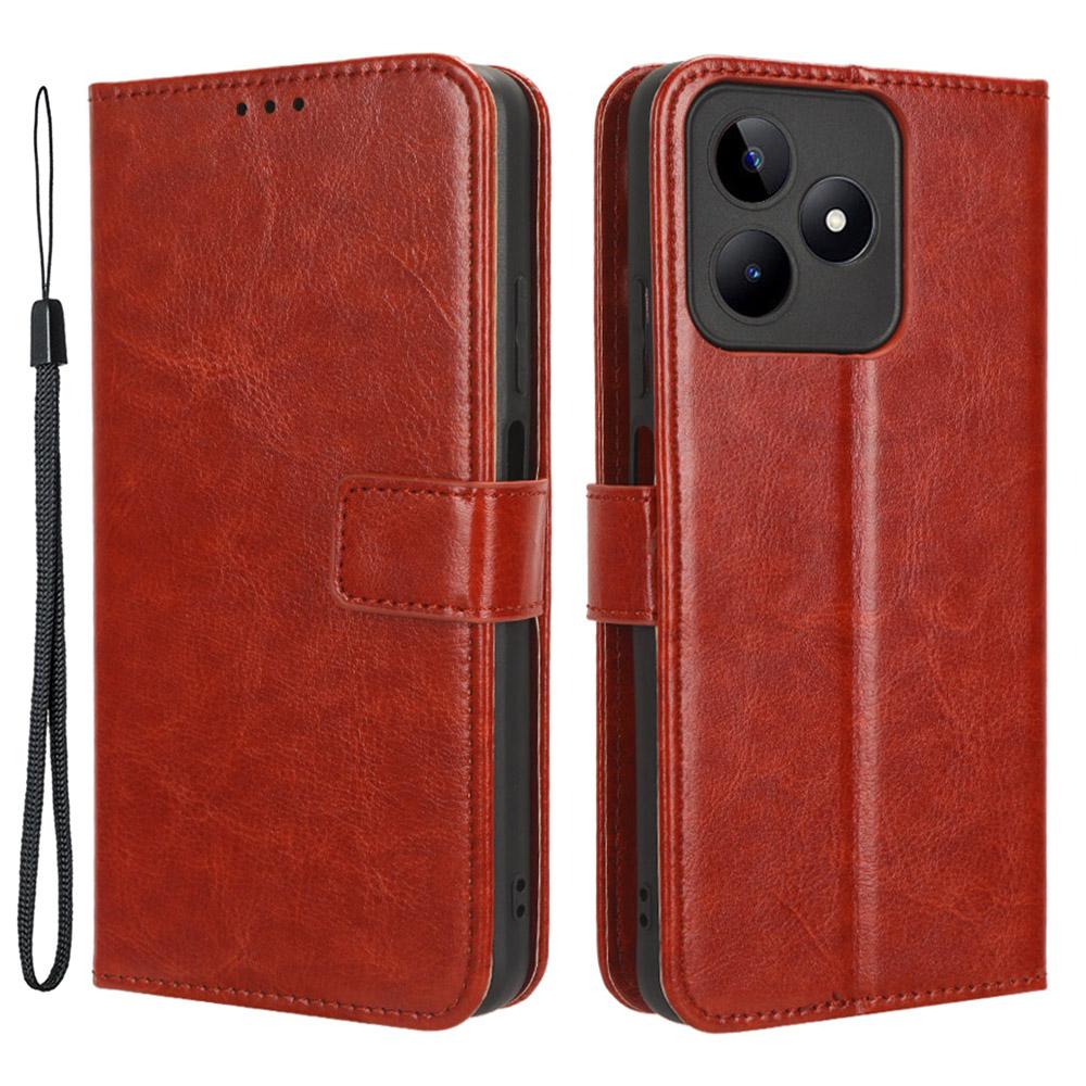 For Realme C53 (Global)/C53 (India)/C51/Note 50 4G/Narzo N53 4G Wallet Stand Case Crazy Horse Texture PU Leather+TPU Phone Cover Brown
For Realme C53 (Global)/C53 (India)/C51/Note 50 4G/Narzo N53 4G Wallet Stand Case Crazy Horse Texture PU Leather+TPU Phone Cover Brown