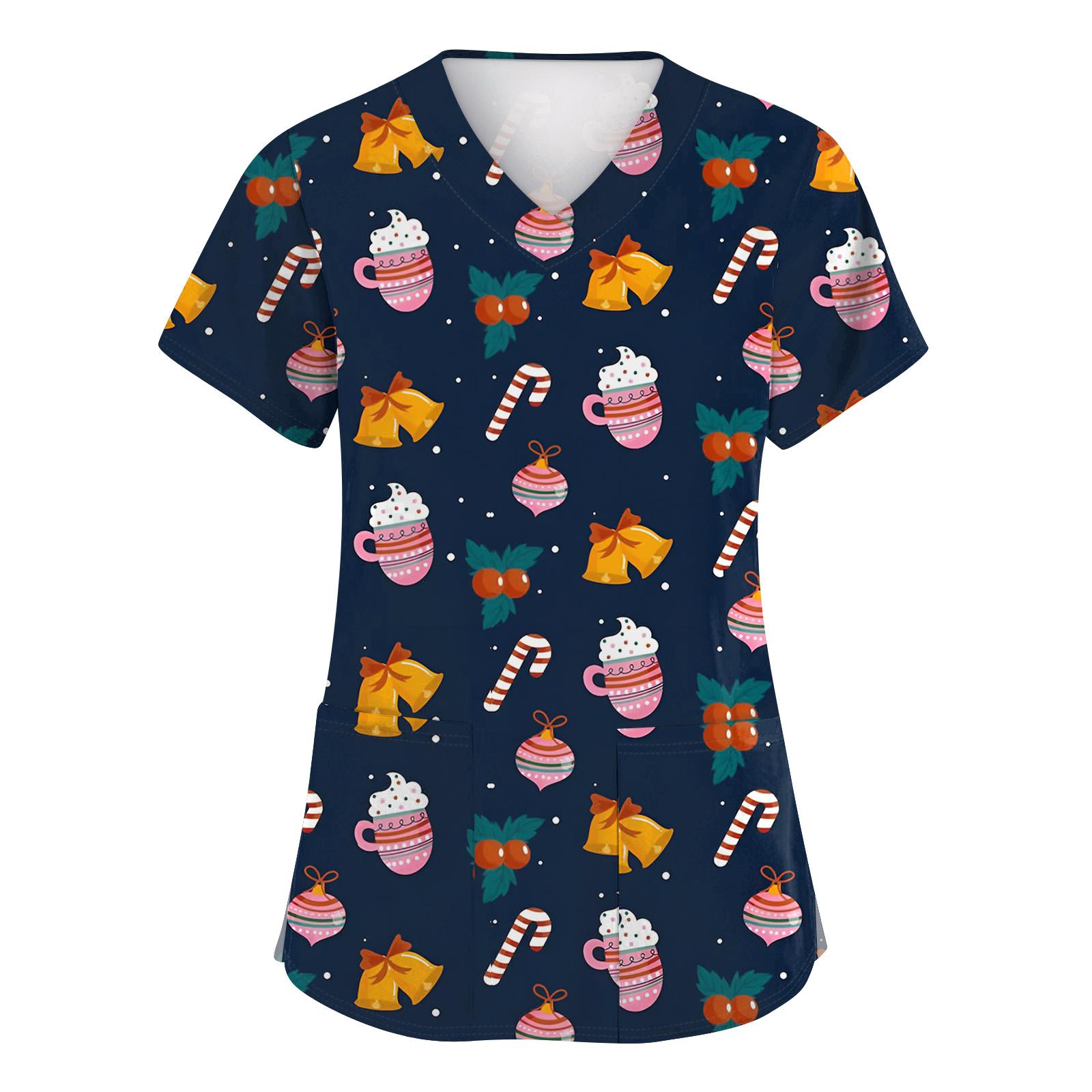 Женские модные топы с коротким рукавом, рождественским принтом, V-образным вырезом, карманом, рабочая одежда XL
Женские модные топы с коротким рукавом, рождественским принтом, V-образным вырезом, карманом, рабочая одежда XL