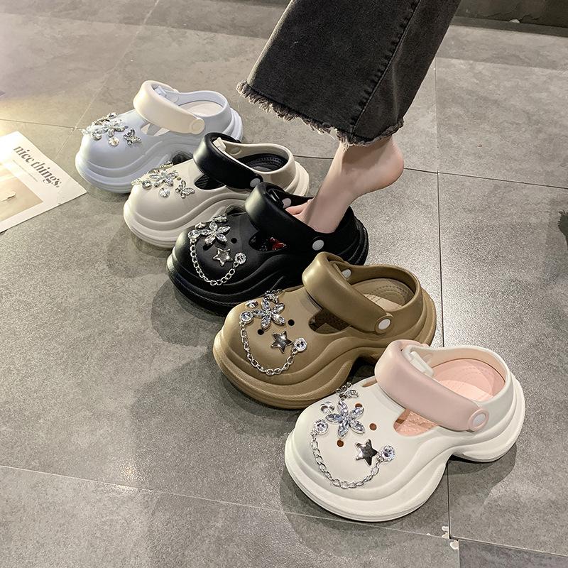 Spring and summer 2025 new rhinestone heightening hole shoes women s tide non-slip thick sole two wear bag head slippers women s shoes 40 чорний
Spring and summer 2025 new rhinestone heightening hole shoes women s tide non-slip thick sole two wear bag head slippers women s shoes 40 чорний