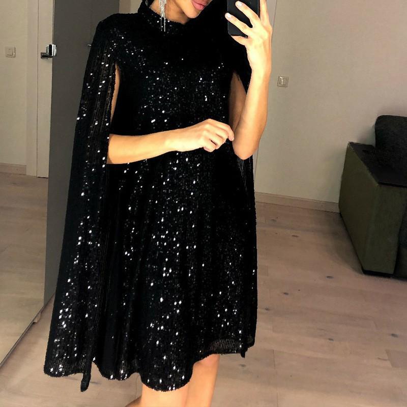 Spring European & American Sequin Stand Collar Loose Dress for Women XL
Spring European & American Sequin Stand Collar Loose Dress for Women XL