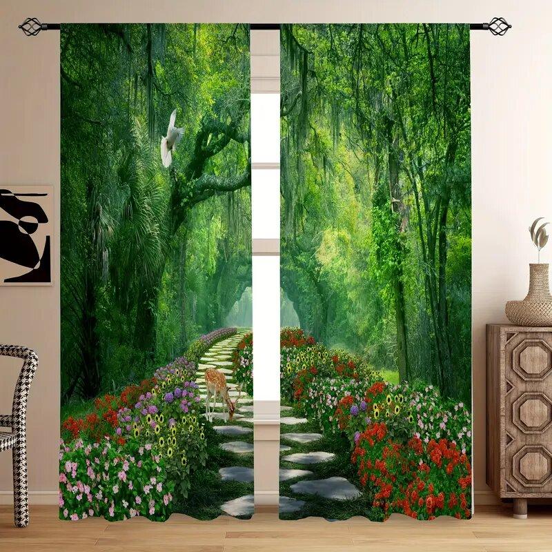 Forest Flower Path Printed Curtains Pole Bag Bedroom Living Room Home Decoration Made Of Polyester Great Window Treatment W100*H70(CM)-Hooks&2PCS
Forest Flower Path Printed Curtains Pole Bag Bedroom Living Room Home Decoration Made Of Polyester Great Window Treatment W100*H70(CM)-Hooks&2PCS