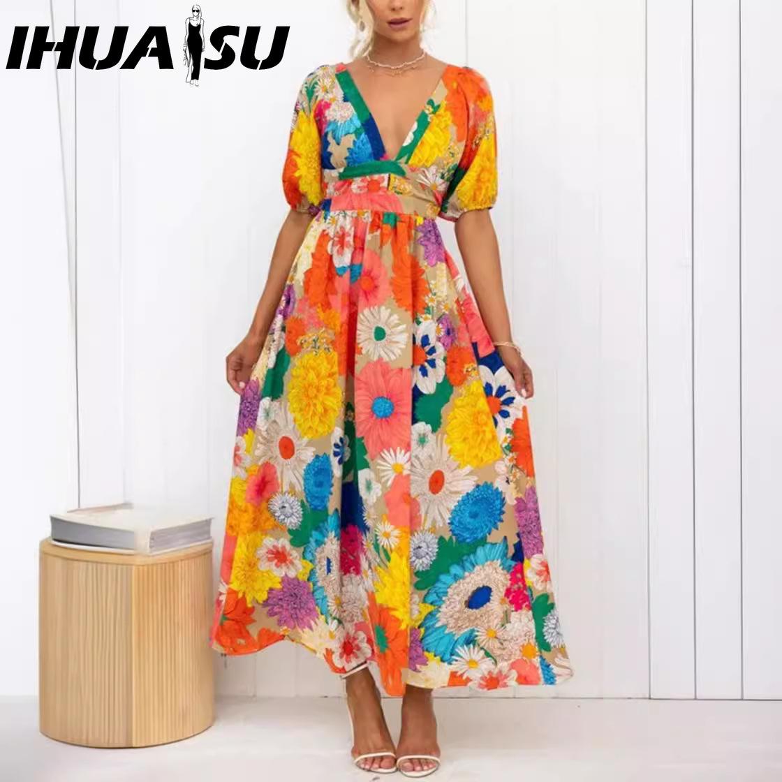 IHUASU Summer V-neck French Print Puffed Sleeve Casual Holiday Dress for Women XXL
IHUASU Summer V-neck French Print Puffed Sleeve Casual Holiday Dress for Women XXL