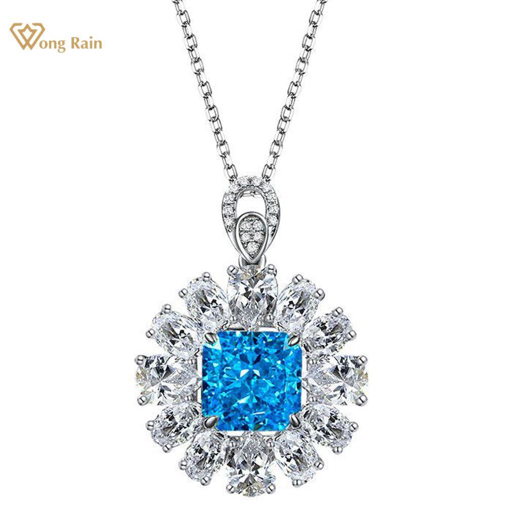 Wong Rain 925 пробы Серебряный Циркон Драгоценный камень Роскошный кулон Цепочки и ожерелья Женские ювелирные изделия синий
Wong Rain 925 пробы Серебряный Циркон Драгоценный камень Роскошный кулон Цепочки и ожерелья Женские ювелирные изделия синий