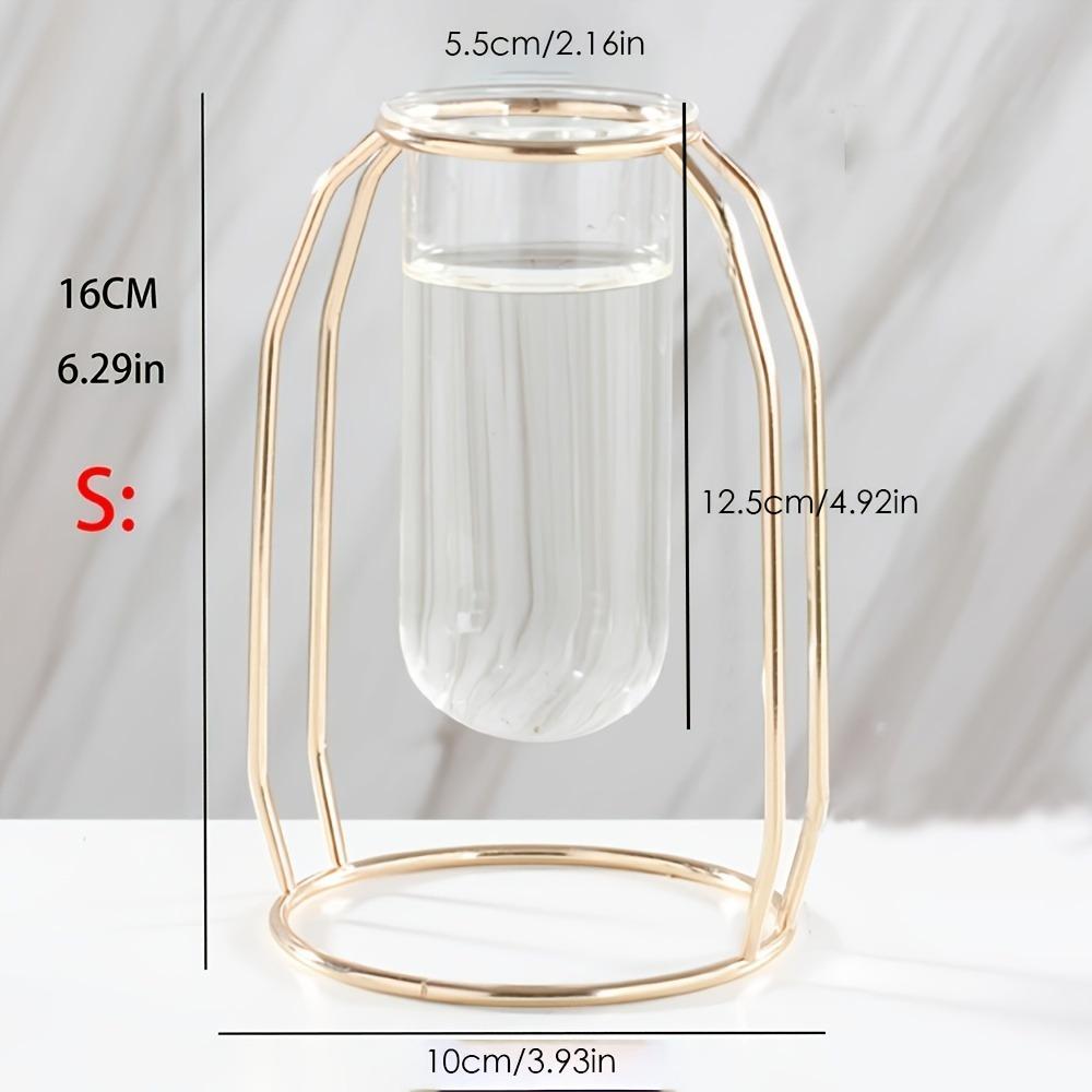 Золотая ваза металлическая рама современная креативная гидропонная ваза украшение для дома гостиная цветочная композиция украшение для стола ваза в горшке S золотой