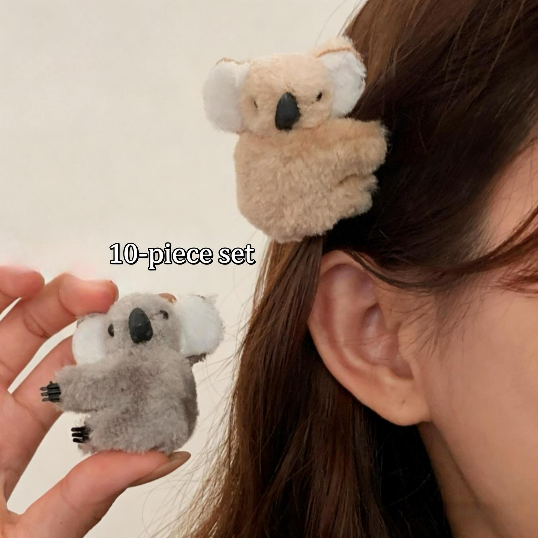 10-20pcs Plush Koala Hair Clips, Cute and Playful Style, Suitable for Daily Flyaway Control / Half-up Hairstyles for Girls / Gif
10-20pcs Plush Koala Hair Clips, Cute and Playful Style, Suitable for Daily Flyaway Control / Half-up Hairstyles for Girls / Gif