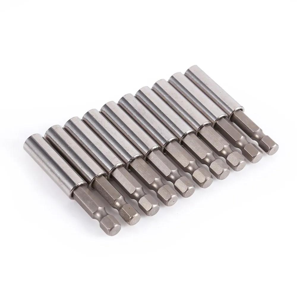 10 PCS 1/4 Inch Hex Shank Magnetic Extension Bit Holder 60mm / 2.36 Inch Length Screwdriver Bit Driver Set
10 PCS 1/4 Inch Hex Shank Magnetic Extension Bit Holder 60mm / 2.36 Inch Length Screwdriver Bit Driver Set