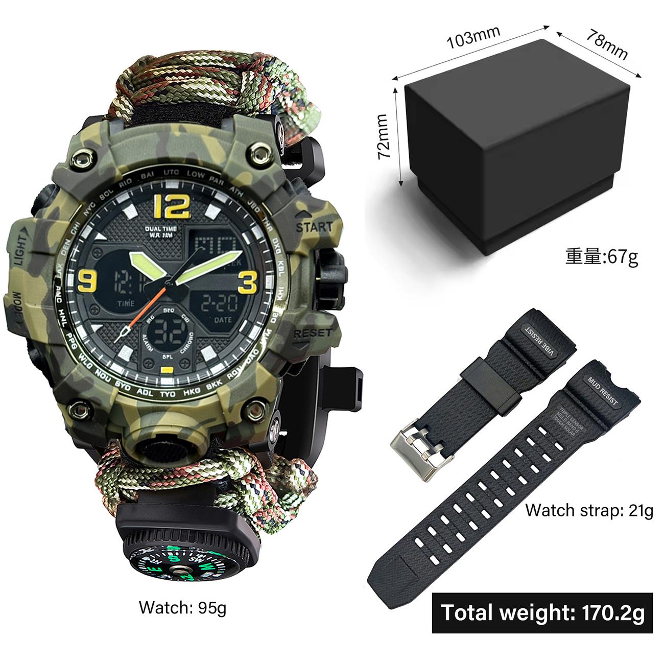 Men s Outdoor Sports Army Green LED Digital Watch Multi functional Waterproof Dual Display Digital Military Watch
Men s Outdoor Sports Army Green LED Digital Watch Multi functional Waterproof Dual Display Digital Military Watch