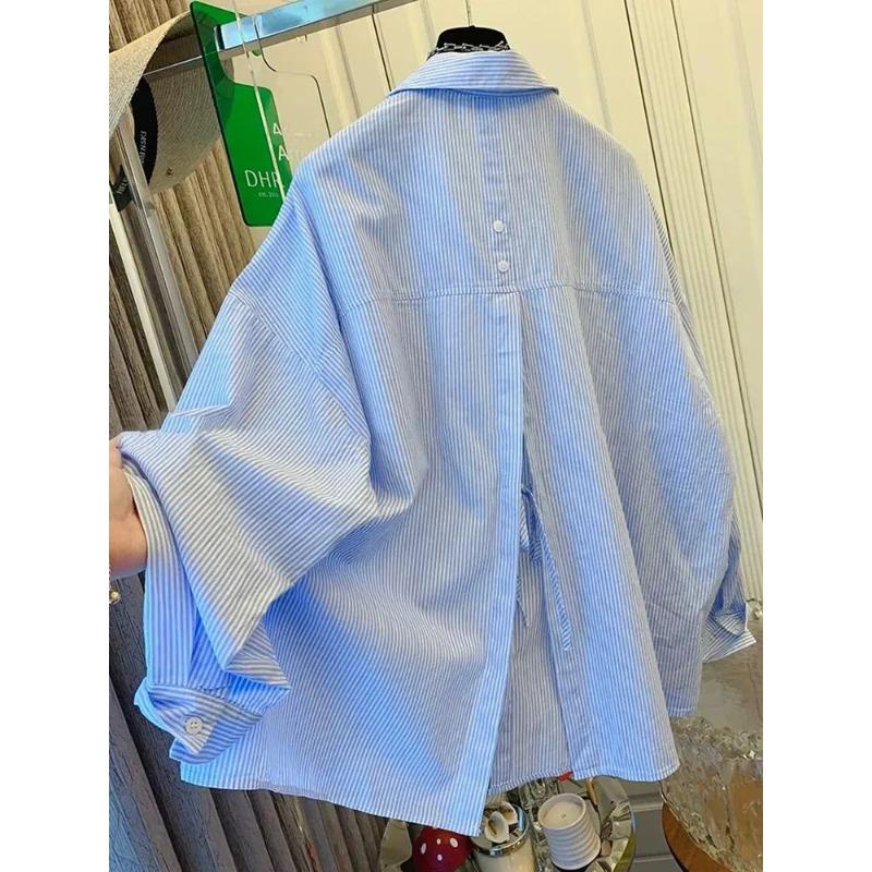 Fashionable Lazy Style Back Slit Striped Shirt Jacket Women s Autumn French Loose Chic Top L
Fashionable Lazy Style Back Slit Striped Shirt Jacket Women s Autumn French Loose Chic Top L