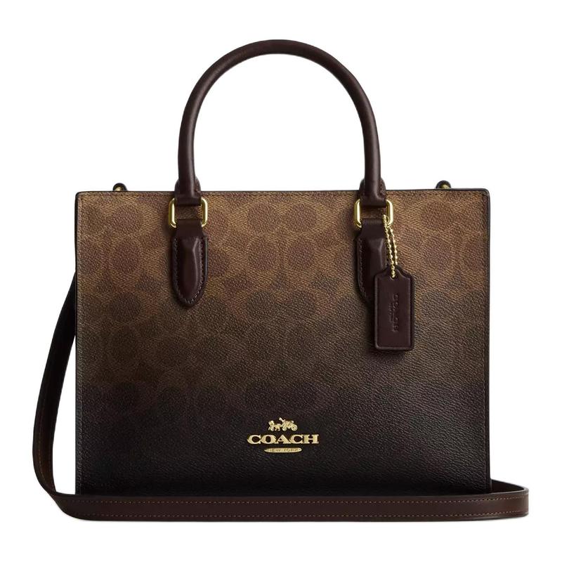 COACH Maggie 24 Double C printed gold hardware coated canvas and smooth leather tote bag shoulder bag handbag medium women s brown золотий
COACH Maggie 24 Double C printed gold hardware coated canvas and smooth leather tote bag shoulder bag handbag medium women s brown золотий