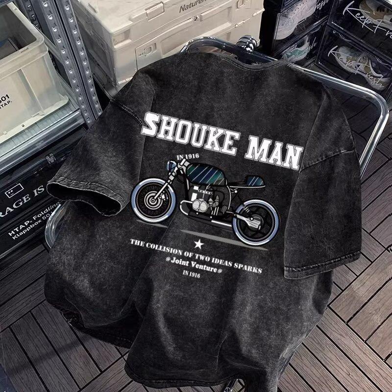 Motorcycle Print Short Sleeve T-Shirt for Men Summer Korean Style Trendy Simple Handsome Top Hong Kong Style Loose Casual Short Sleeve 5XL сірий колір
Motorcycle Print Short Sleeve T-Shirt for Men Summer Korean Style Trendy Simple Handsome Top Hong Kong Style Loose Casual Short Sleeve 5XL сірий колір