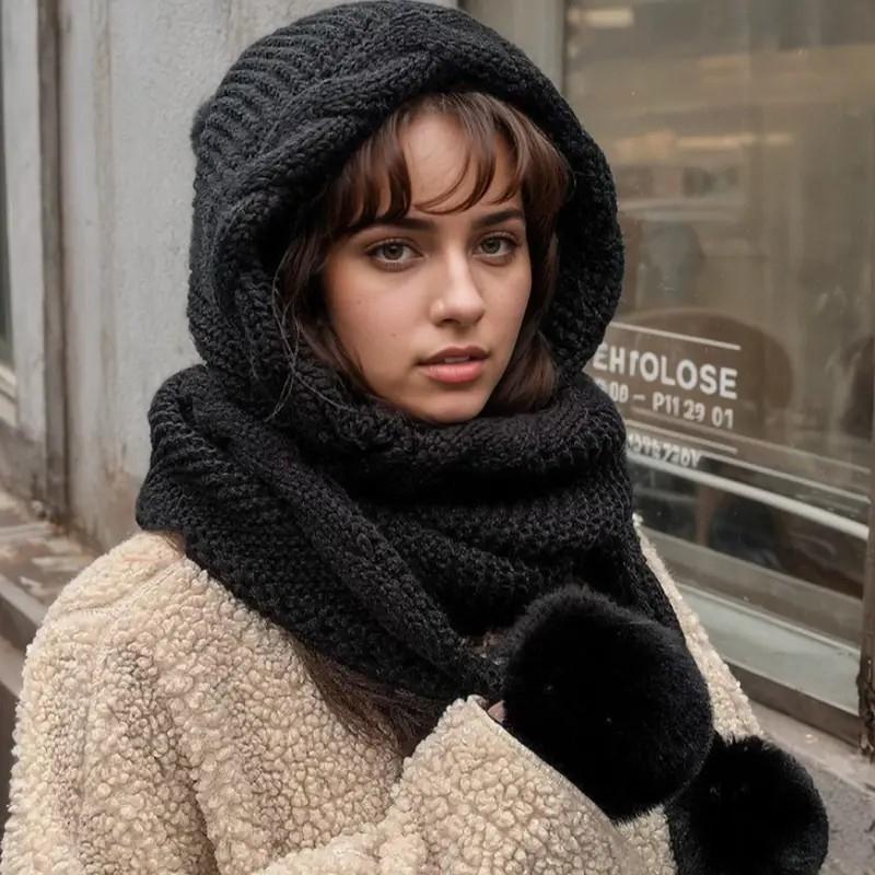 Premium Thermal Wool Winter Hat Scarf for Women with Attached Neck Warmer Protection Knitted Beanie for Skiing Snow Activities чёрный
Premium Thermal Wool Winter Hat Scarf for Women with Attached Neck Warmer Protection Knitted Beanie for Skiing Snow Activities чёрный