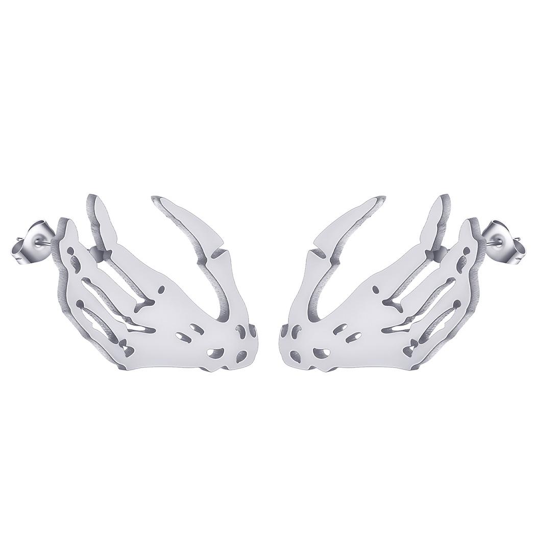 Punk Rock Skeleton Fingers Earrings Woman And Men Stainless Steel Cartilage Piercing Earring Halloween Gift
Punk Rock Skeleton Fingers Earrings Woman And Men Stainless Steel Cartilage Piercing Earring Halloween Gift