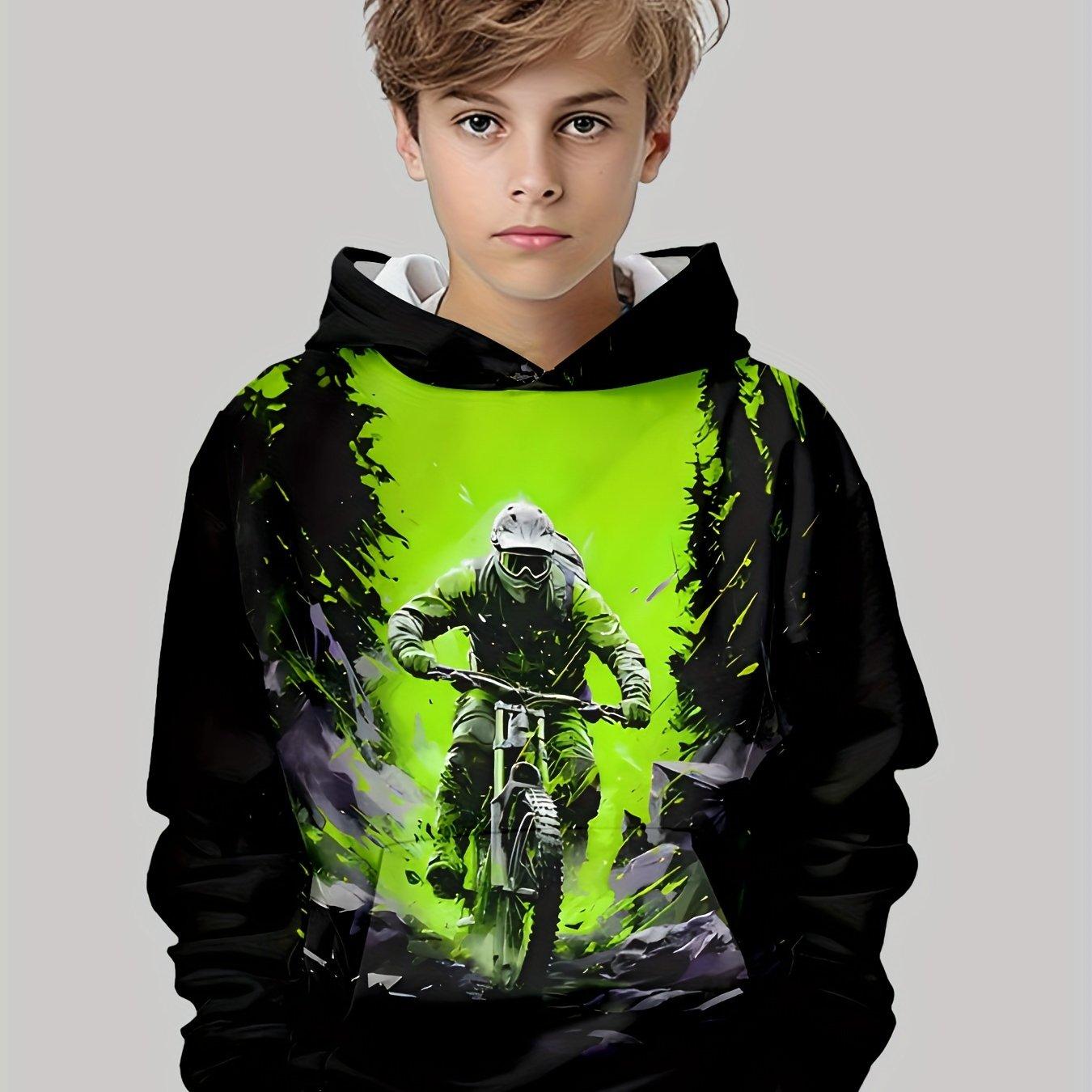 Толстовка с капюшоном Forest Motorcross Graphic Hoodie — повседневная одежда с 3D-принтом для мальчиков из эластичной ткани для комфортной весны 100
Толстовка с капюшоном Forest Motorcross Graphic Hoodie — повседневная одежда с 3D-принтом для мальчиков из эластичной ткани для комфортной весны 100