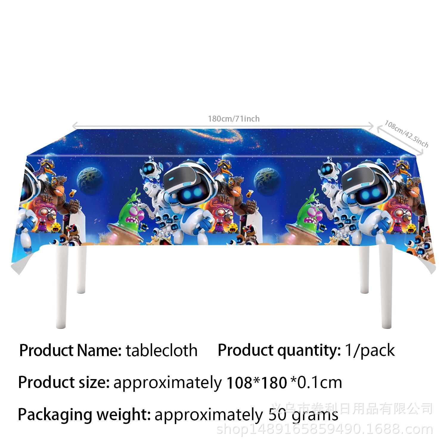 Cartoon Universe Robot Party Supplies Children S Birthday Decorations Paper Plates Tissue Flag Tablecloth robot tablecloth 1pcs (108 * 180)
Cartoon Universe Robot Party Supplies Children S Birthday Decorations Paper Plates Tissue Flag Tablecloth robot tablecloth 1pcs (108 * 180)