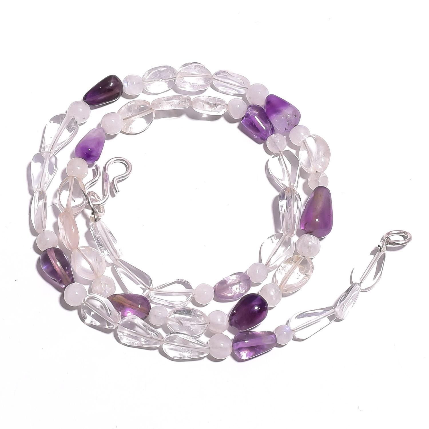 Natural Amethyst Crystal Monstone Gemstone Mix Smooth Beads Necklace 17 UB-4227 UB-4227
Natural Amethyst Crystal Monstone Gemstone Mix Smooth Beads Necklace 17 UB-4227 UB-4227