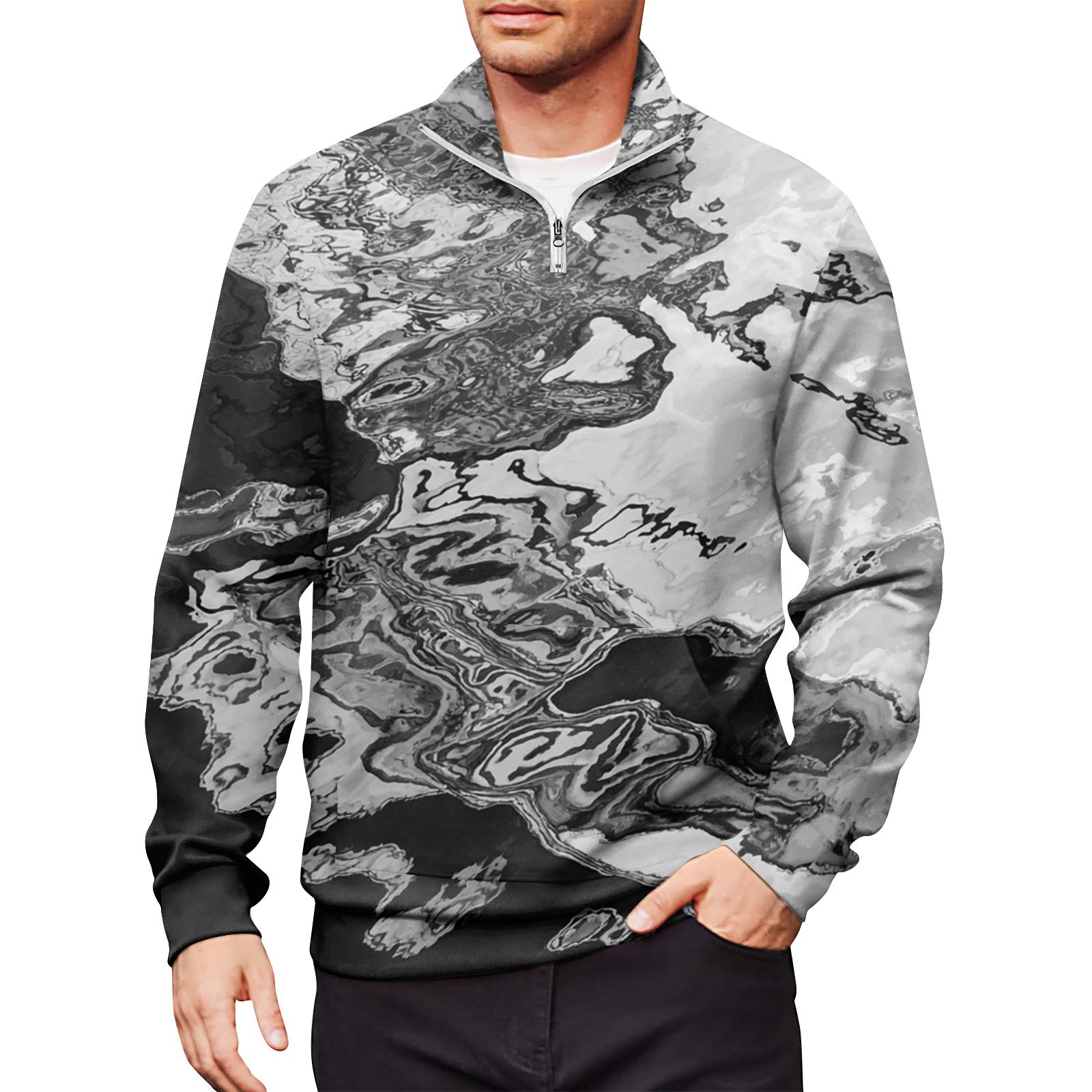 Мужской свободный повседневный свитшот на молнии 1/4, модный топ с длинным рукавом и принтом, с карманами L
Мужской свободный повседневный свитшот на молнии 1/4, модный топ с длинным рукавом и принтом, с карманами L