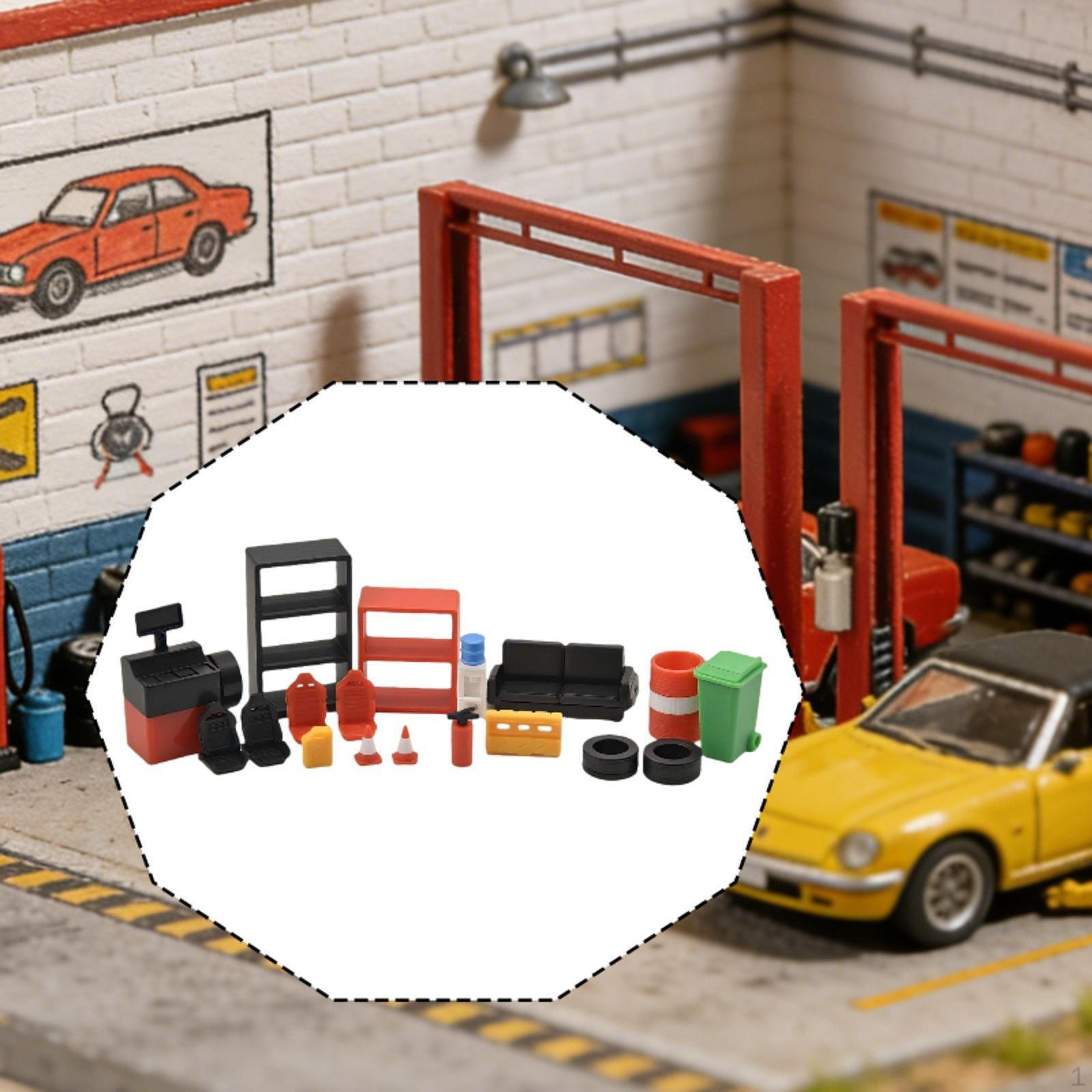 1/64 Auto Repair Tool Model Mini Car Maintenance Resin Photo Props Realistic for Desktop 18Pcs
1/64 Auto Repair Tool Model Mini Car Maintenance Resin Photo Props Realistic for Desktop 18Pcs