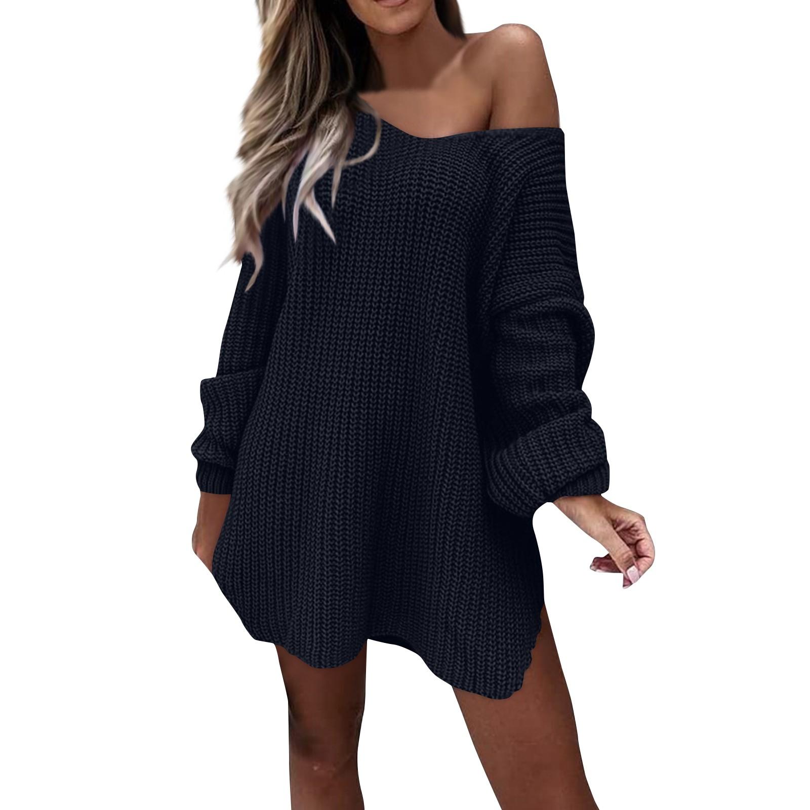 Женский модный повседневный однотонный свободный вязаный свитер и зимний пуловер с V-образным вырезом M чёрный
Женский модный повседневный однотонный свободный вязаный свитер и зимний пуловер с V-образным вырезом M чёрный