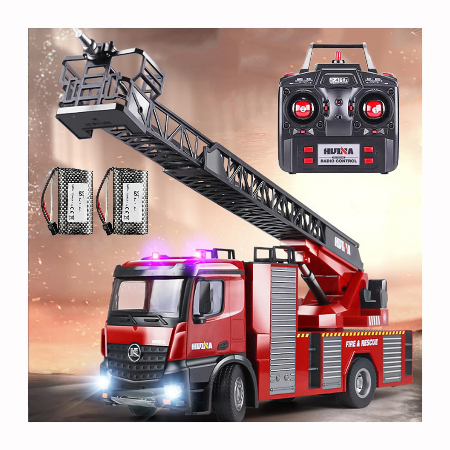1:14 Scale RC Fire Truck Toy for Kids, Emergency Vehicle, Firefighting Series, with Ladder, Multi-Function Construction Vehicle, Alloy-Reinforced,
1:14 Scale RC Fire Truck Toy for Kids, Emergency Vehicle, Firefighting Series, with Ladder, Multi-Function Construction Vehicle, Alloy-Reinforced,