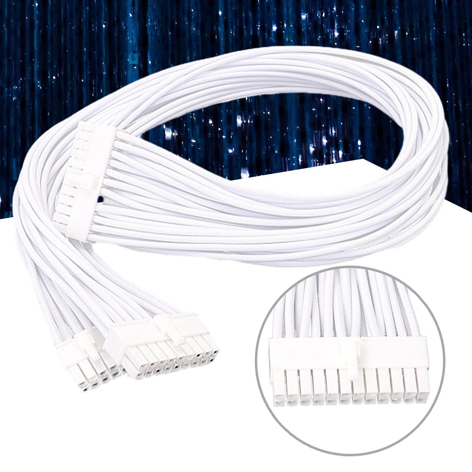 24-контактний кабель модуля живлення до 10+18-контактного плетеного кабелю з білою сіткою для Corsair RM550X RM650X Кабель модуля живлення 
24-контактний кабель модуля живлення до 10+18-контактного плетеного кабелю з білою сіткою для Corsair RM550X RM650X Кабель модуля живлення