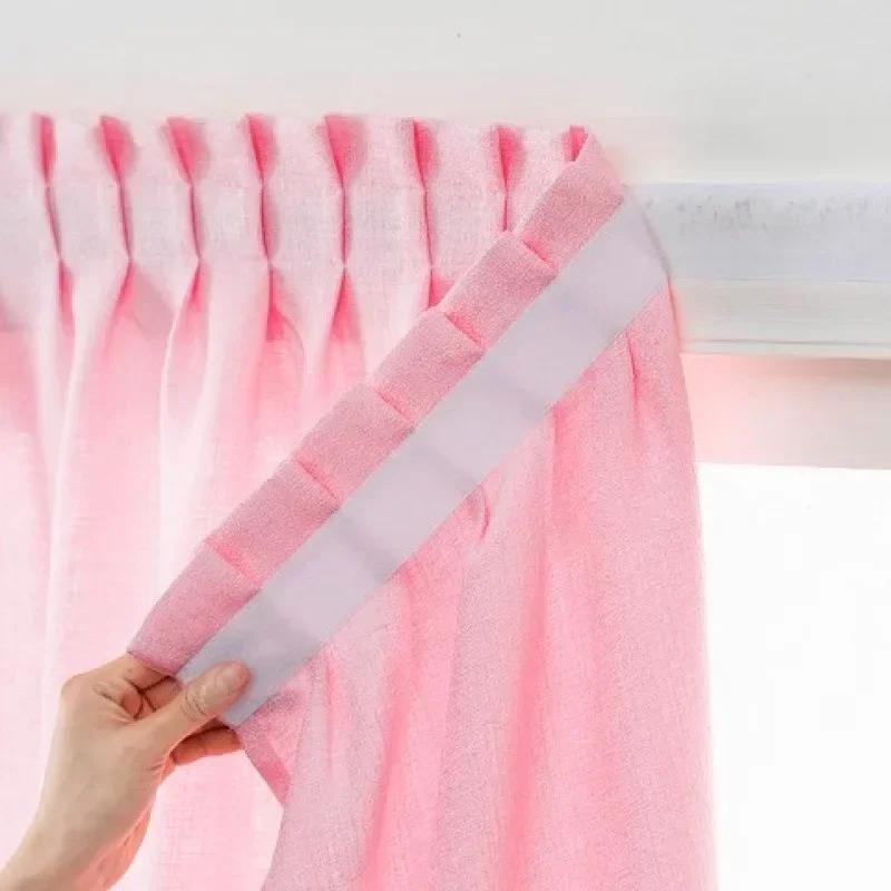 Semi Sheer Self-adhesive Curtain No Punching Installation Balcony Solid Color Gauze Privacy Drapes for Bedroom Window Blackout W90xH100cm рожевий
Semi Sheer Self-adhesive Curtain No Punching Installation Balcony Solid Color Gauze Privacy Drapes for Bedroom Window Blackout W90xH100cm рожевий