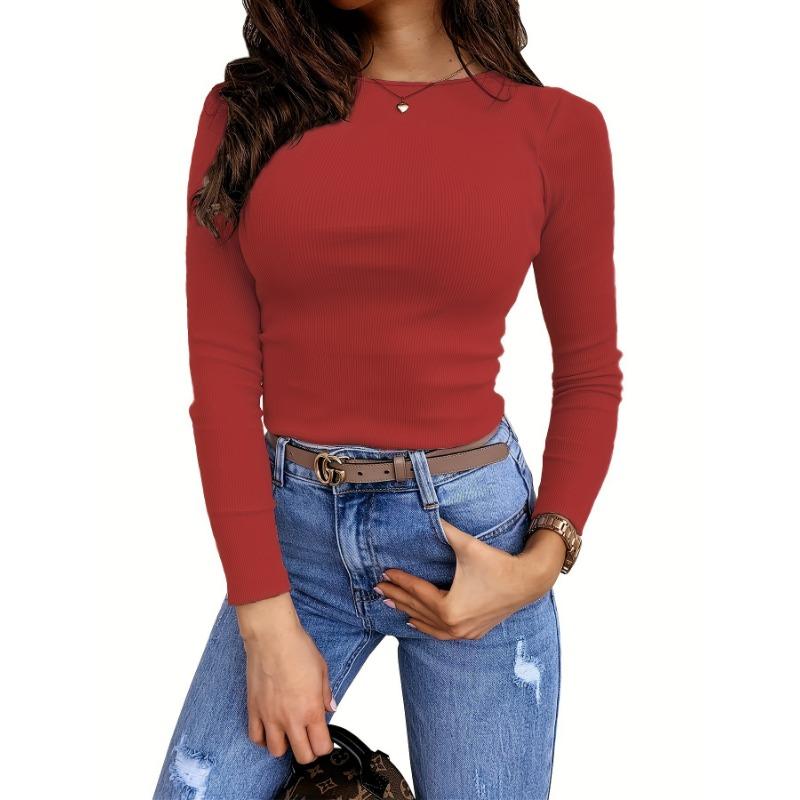 Весенне-осенняя женская эластичная тонкая рубашка в рубчик с длинным рукавом и однотонным низом, топ L красный
Весенне-осенняя женская эластичная тонкая рубашка в рубчик с длинным рукавом и однотонным низом, топ L красный