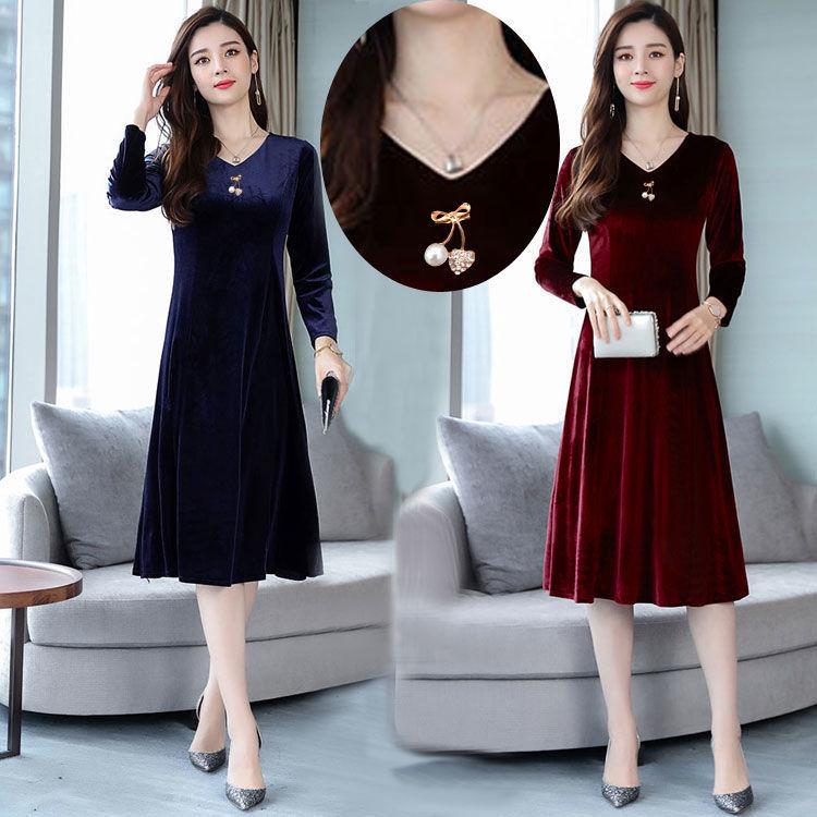 2024 Gold Velvet Plus Size Mid-Length Dress for Women - Autumn & Spring Style, Ideal for Middle-Aged & Elderly Moms. XL for 110-125 Jin
2024 Gold Velvet Plus Size Mid-Length Dress for Women - Autumn & Spring Style, Ideal for Middle-Aged & Elderly Moms. XL for 110-125 Jin