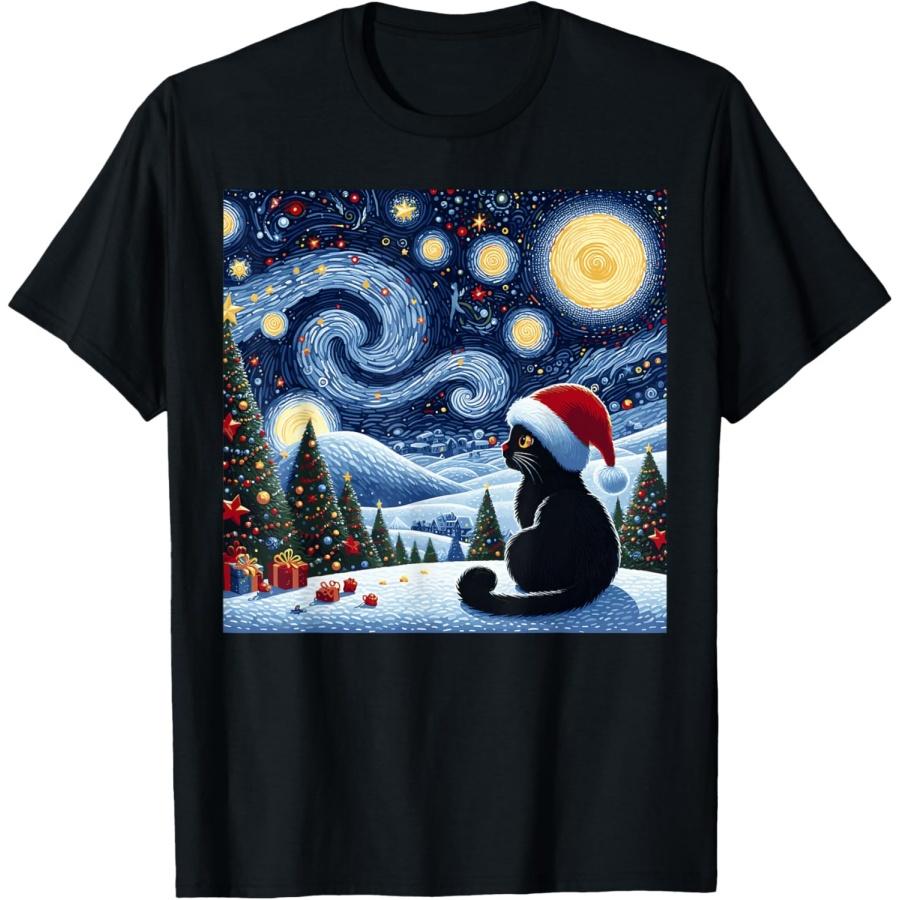 Van Gogh Starry Night Festive Christmas Black Cat Santa Hat Men Women T-Shirt XXXXXL чорний
Van Gogh Starry Night Festive Christmas Black Cat Santa Hat Men Women T-Shirt XXXXXL чорний
