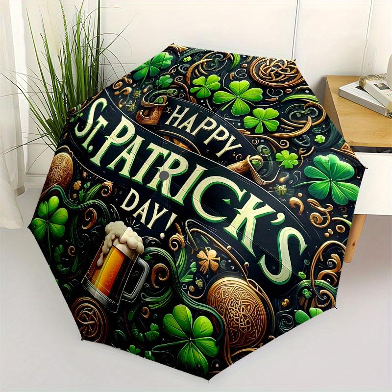 St. Patrick s Day Celebration Mug with Clover and Beer Design Umbrella, Cute Umbrella with Cute Design, Portable 3-Fold Compact Umbrella for Men & Wom
St. Patrick s Day Celebration Mug with Clover and Beer Design Umbrella, Cute Umbrella with Cute Design, Portable 3-Fold Compact Umbrella for Men & Wom