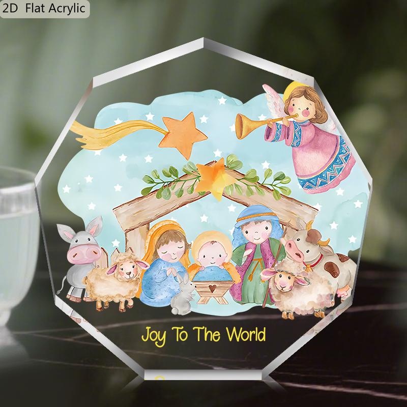1pc Joy To The World Nativity Scene Acrylic Tabletop Decor - Christmas Manger Scene with Mary, Joseph, Youngsters & Shepherds 10*10cm
1pc Joy To The World Nativity Scene Acrylic Tabletop Decor - Christmas Manger Scene with Mary, Joseph, Youngsters & Shepherds 10*10cm