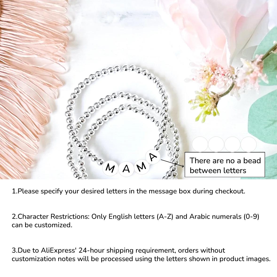 Vlen Custom Letter Personalized Name Bracelet Silver Color Beads Stretch Jewelry Birthday Gift for Women Family Friends Tell us what letters
Vlen Custom Letter Personalized Name Bracelet Silver Color Beads Stretch Jewelry Birthday Gift for Women Family Friends Tell us what letters