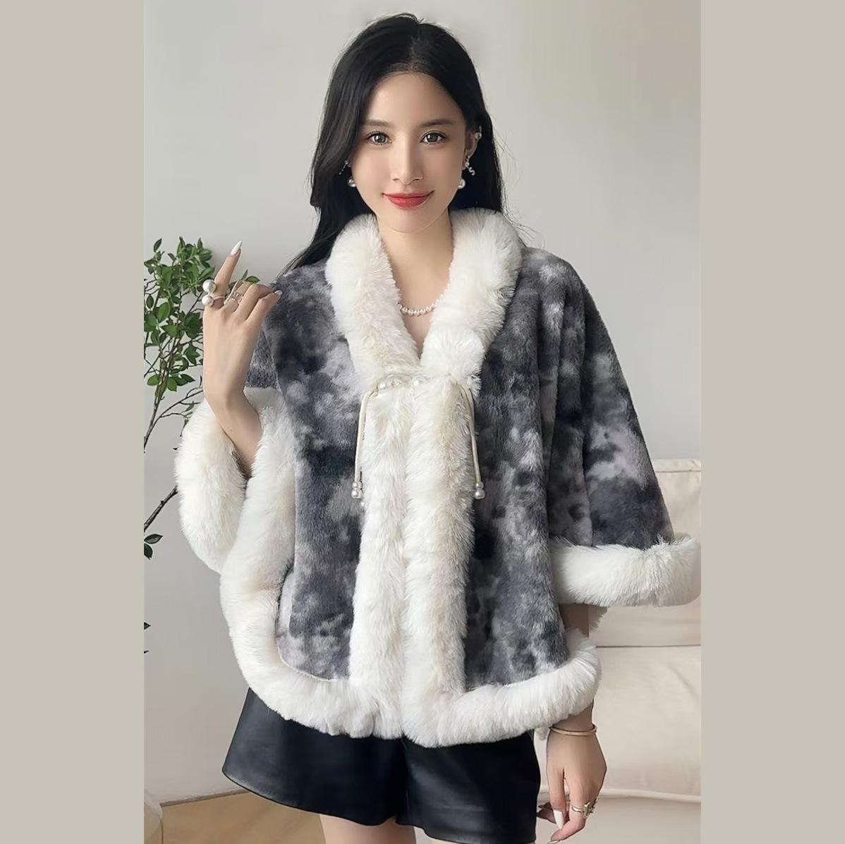 24 Зимова нова китайська шаль Tie-Dye Cape Плюшевий комір Cape Lady Shawl Outside One Size чорний
24 Зимова нова китайська шаль Tie-Dye Cape Плюшевий комір Cape Lady Shawl Outside One Size чорний
