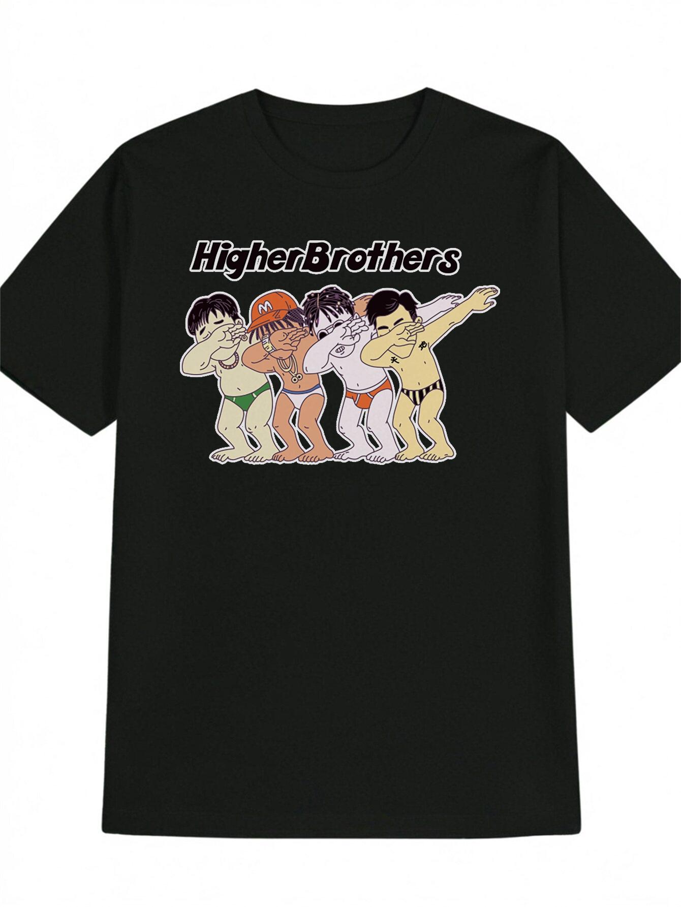 HigherBrothers Funny Cartoon Graphic T-shirt - Casual Crewneck Tee with Dancing Brothers Design S
HigherBrothers Funny Cartoon Graphic T-shirt - Casual Crewneck Tee with Dancing Brothers Design S