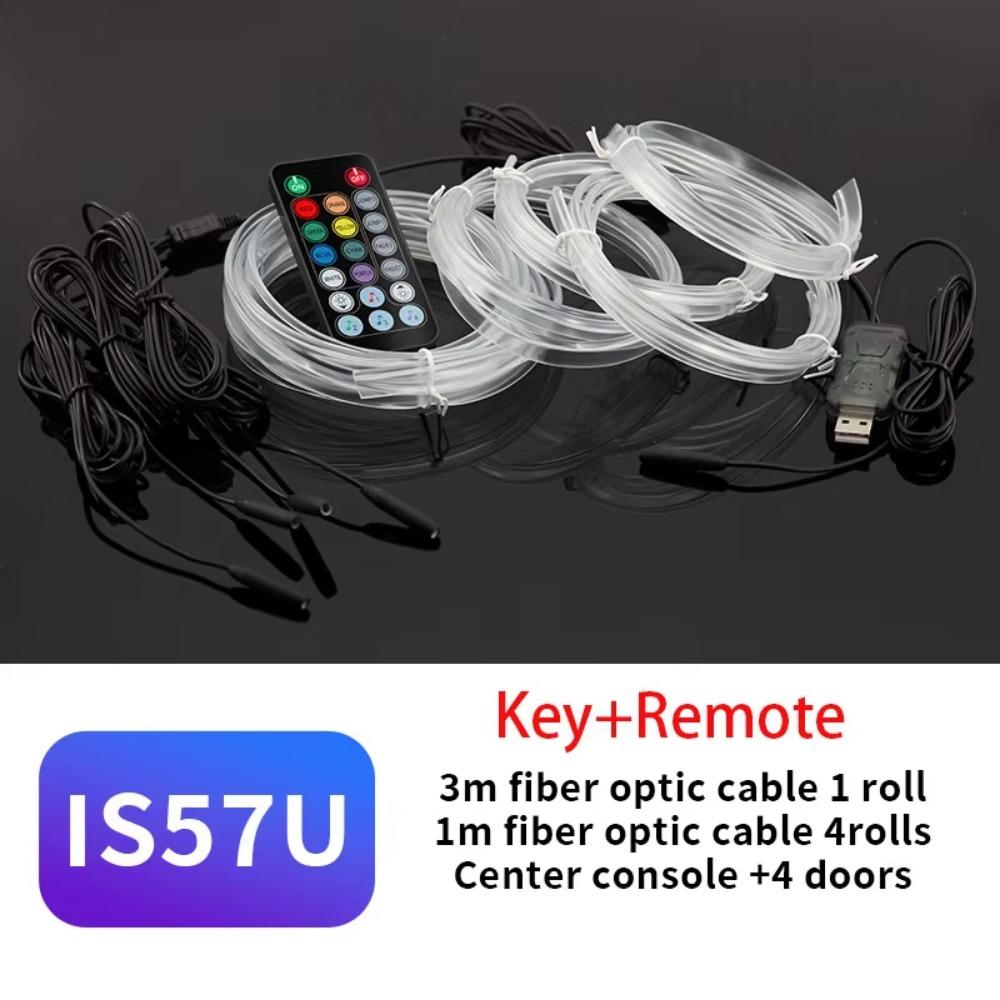 Многорежимная автомобильная подсветка салона, гибкая лента, неоновая лента для интерьера автомобиля, модификация автомобиля IS57U
