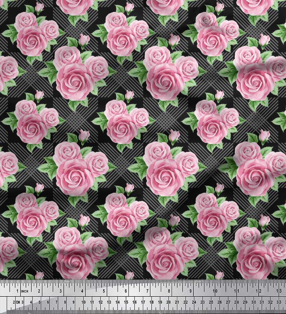Soimoi Japan Crepe Satin Fabric Check, Leaves & Rose Floral Print Fabric на метр 42 дюйма 42 Inch Wide - Poly Crepe синий
Soimoi Japan Crepe Satin Fabric Check, Leaves & Rose Floral Print Fabric на метр 42 дюйма 42 Inch Wide - Poly Crepe синий