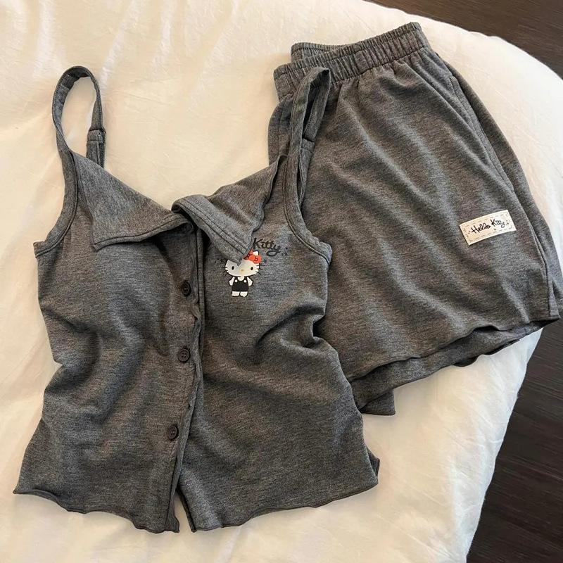 Grey cartoon hellokitty cat suspender chest pad sweet pajamas women s summer casual loungewear summer suit M
Grey cartoon hellokitty cat suspender chest pad sweet pajamas women s summer casual loungewear summer suit M