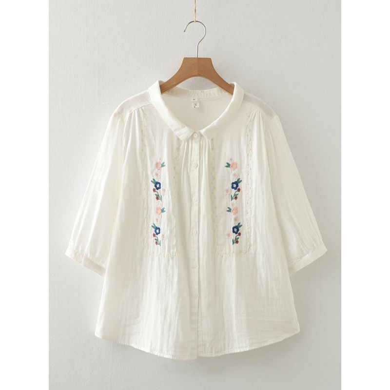 2025 Summer New Arrival Three-Quarter Sleeve Cotton Yarn Shirt Women s Loose Easiest for Match Embroider Flower Pure Cotton Soft Half Sleeve Shirt White morning glory L 62.50 kg-77.50 kg
2025 Summer New Arrival Three-Quarter Sleeve Cotton Yarn Shirt Women s Loose Easiest for Match Embroider Flower Pure Cotton Soft Half Sleeve Shirt White morning glory L 62.50 kg-77.50 kg