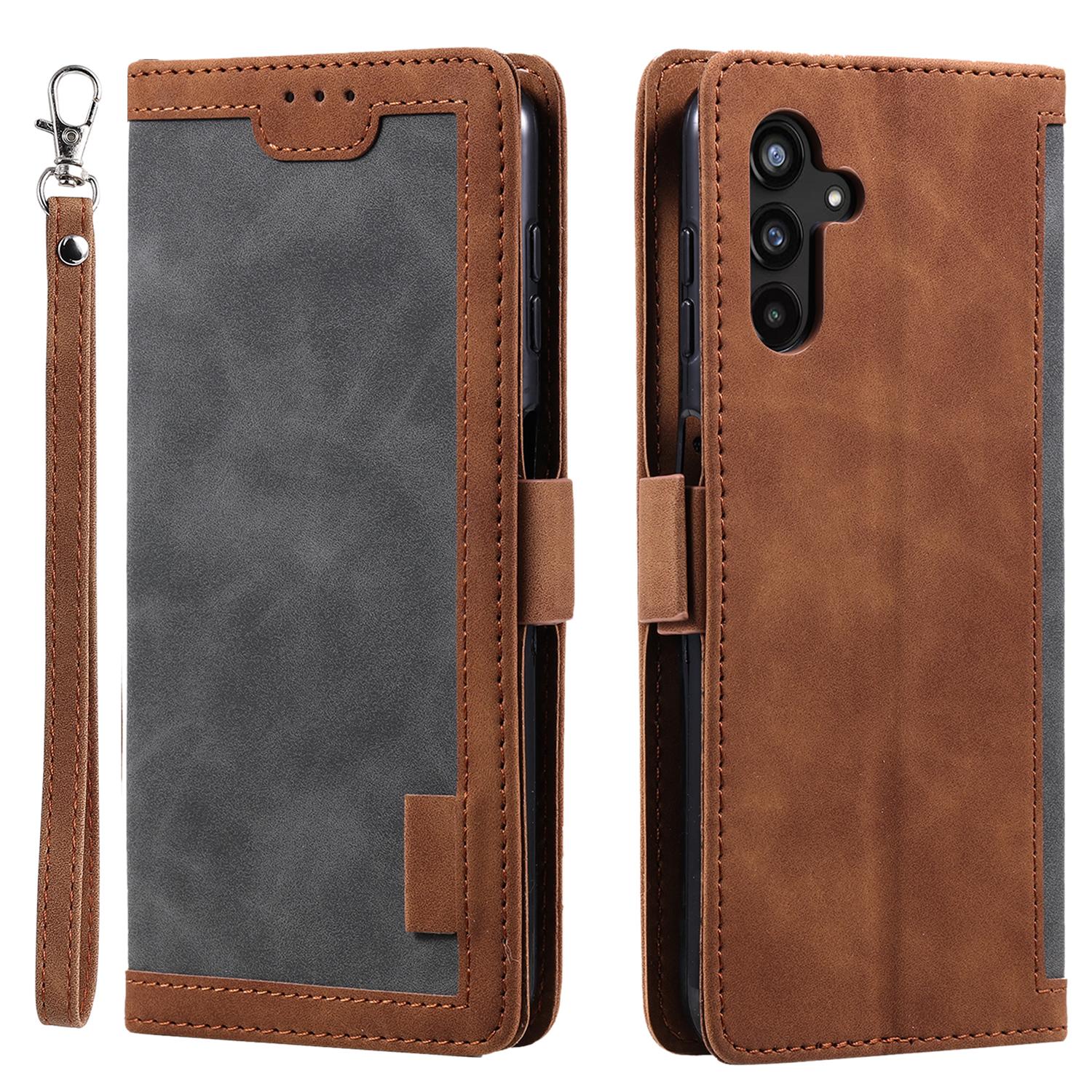 For Samsung Galaxy S23 FE Stand Wallet Flip Cover PU Leather Retro Case Color Splicing Shell with Wrist Strap Grey
For Samsung Galaxy S23 FE Stand Wallet Flip Cover PU Leather Retro Case Color Splicing Shell with Wrist Strap Grey