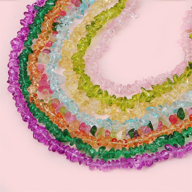 Fresh Irregular Colored Crystal Gravel Beads for DIY Earrings, Bracelets, and Necklaces 1 Strand/Pack ~200 Pieces
Fresh Irregular Colored Crystal Gravel Beads for DIY Earrings, Bracelets, and Necklaces 1 Strand/Pack ~200 Pieces