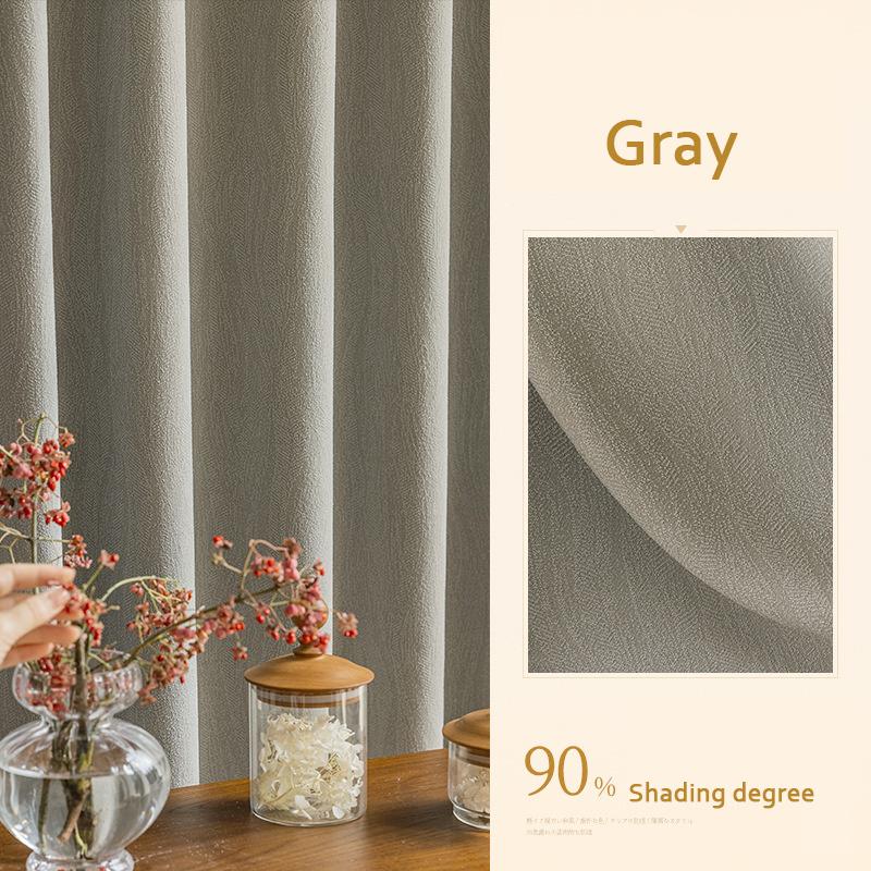Простые легкие роскошные однотонные хлопковые и льняные утолщенные шумоизоляционные шторы для гостиной, спальни, украшения окон W150*H270cm серый