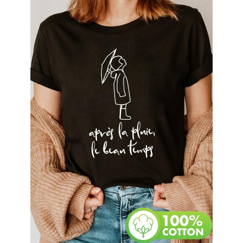 Apres La Pluie Print T-shirt, Short Sleeve Crew Neck Casual Top for Summer & Spring, Women s Clothing S чёрный
Apres La Pluie Print T-shirt, Short Sleeve Crew Neck Casual Top for Summer & Spring, Women s Clothing S чёрный