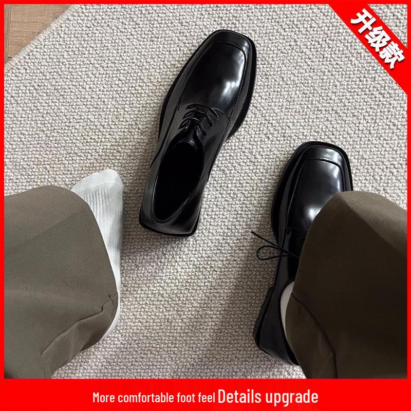 Чоловічі чорні шкіряні туфлі Дербі з квадратним носком - Збільшення зросту, Товста підошва, Британський стиль, Формальні та повсякденні для бізнесу, весіль та наречених. 42
Чоловічі чорні шкіряні туфлі Дербі з квадратним носком - Збільшення зросту, Товста підошва, Британський стиль, Формальні та повсякденні для бізнесу, весіль та наречених. 42