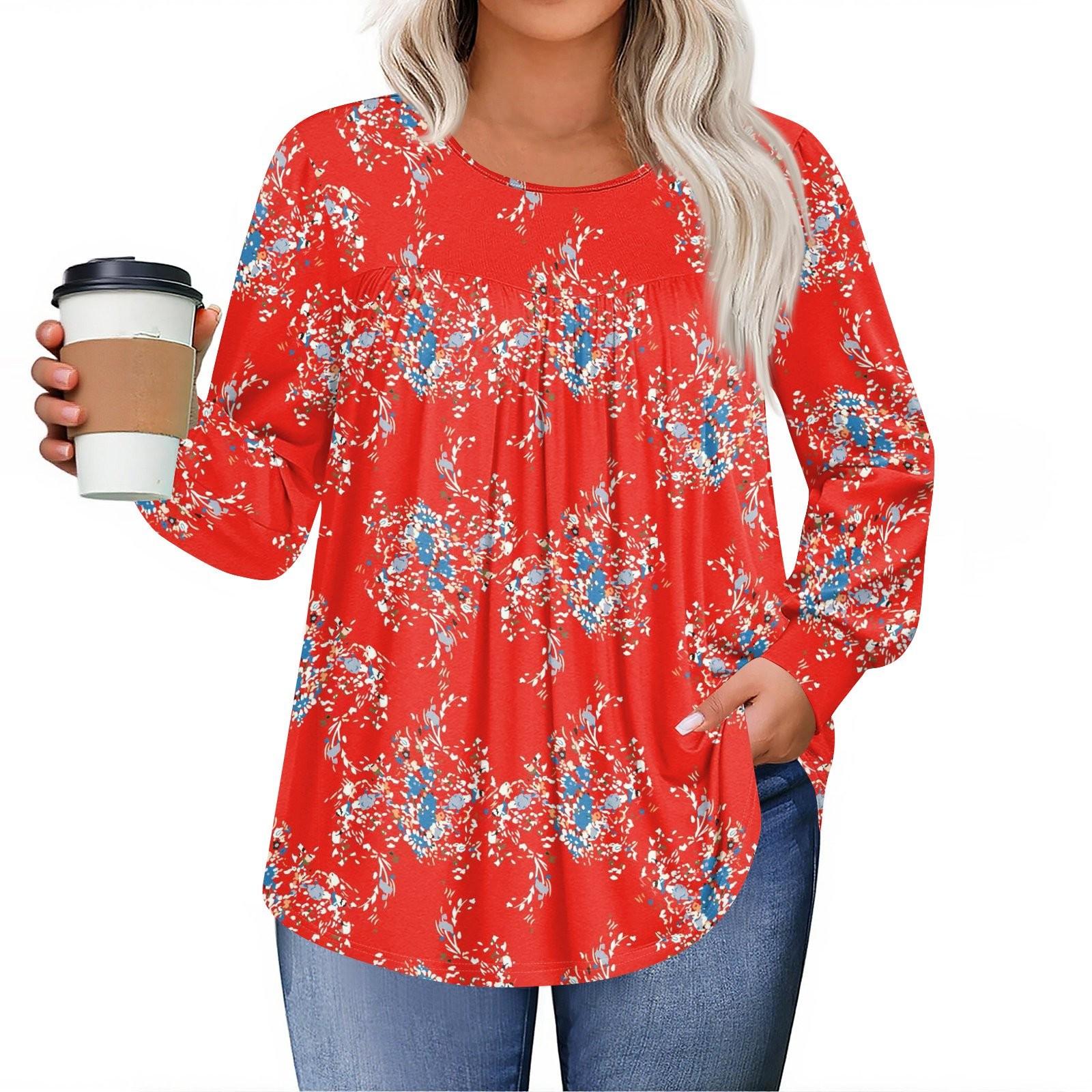 Womens Plus Size Tops Long Sleeve Shirts Round Neck Flowy Tunic Casual Loose Blouse L-5 XL червоний
Womens Plus Size Tops Long Sleeve Shirts Round Neck Flowy Tunic Casual Loose Blouse L-5 XL червоний